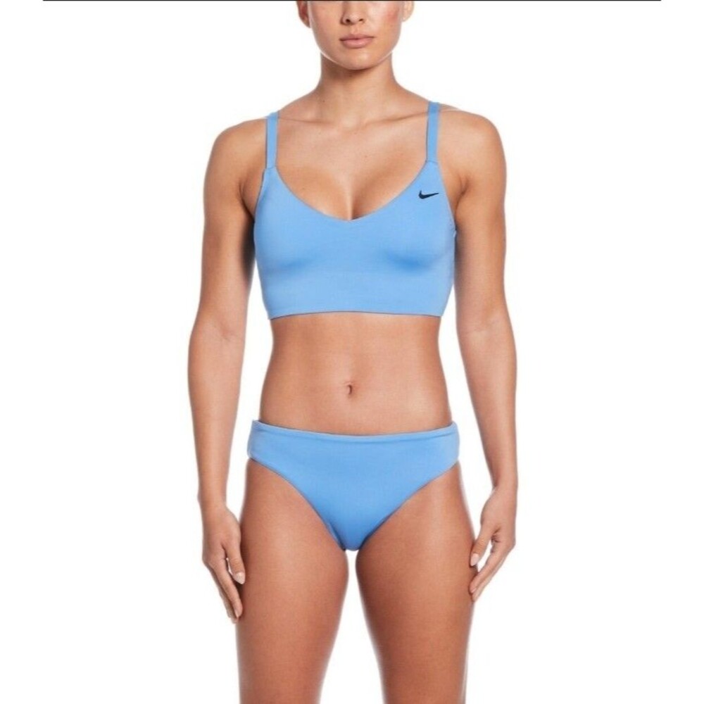 Nike Swim Effortless Essential Women's V-Neck Midkini Top & Matching Bikini Sz M